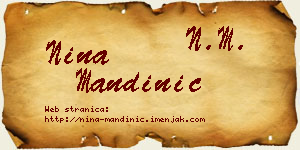 Nina Mandinić vizit kartica